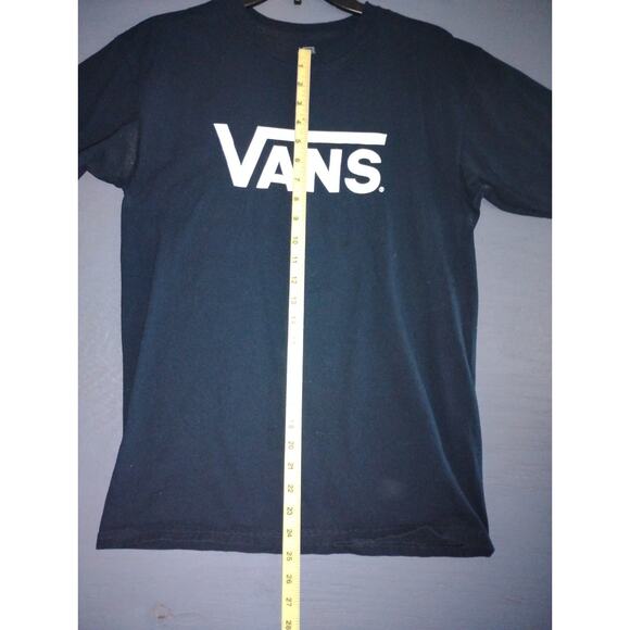 Vans Unisex Crew Neck Blue Lightly Used White Graphic Tee Shirt 100 Cotton - Picture 4 of 13